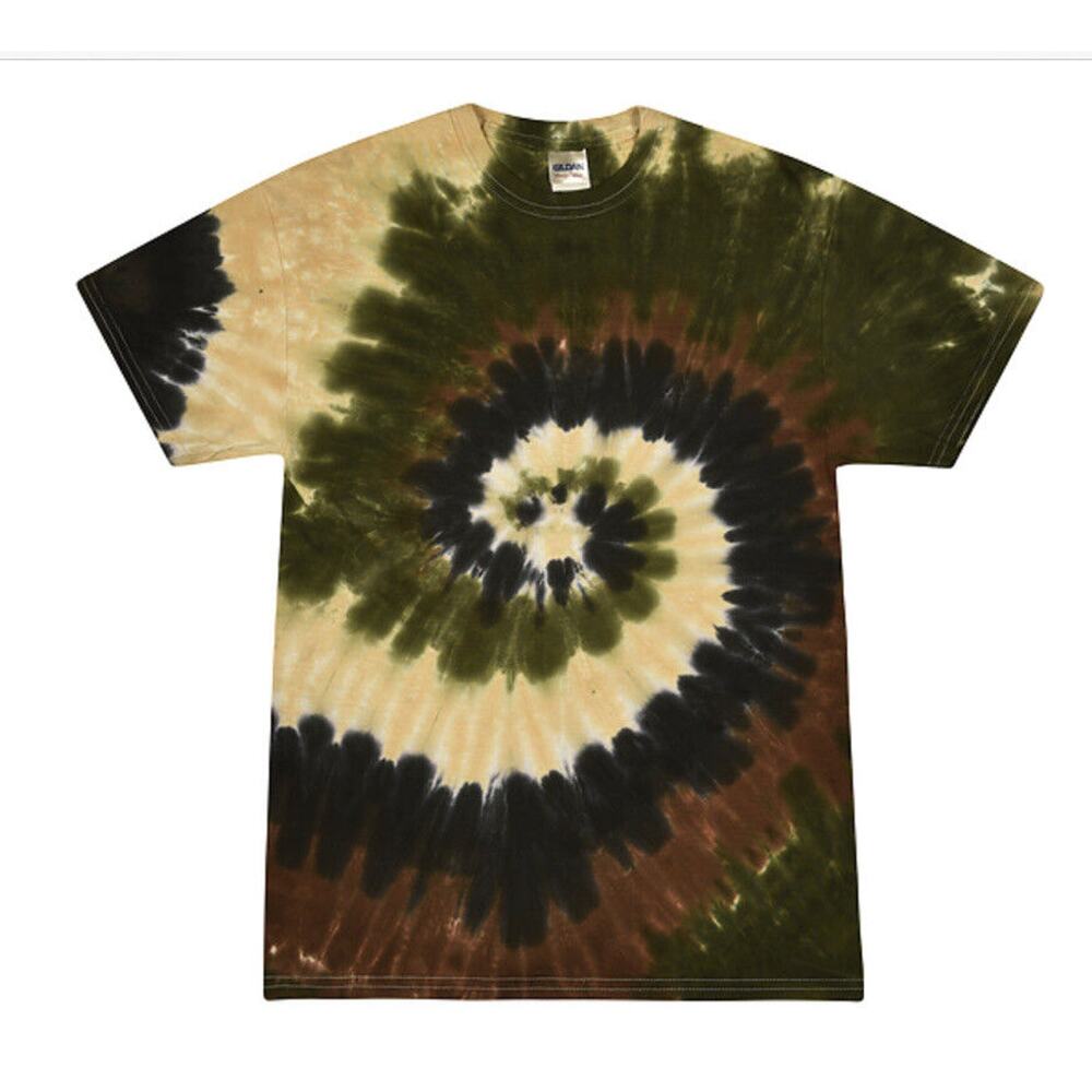 Camo Swirl Tie Dye Colortone T-shirt 100% Preshrunk Heavyweight Cotton New S